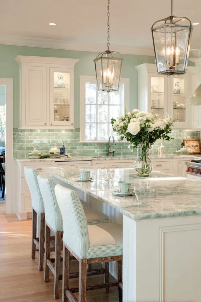 Mint Walls with Antique Brass Warmth