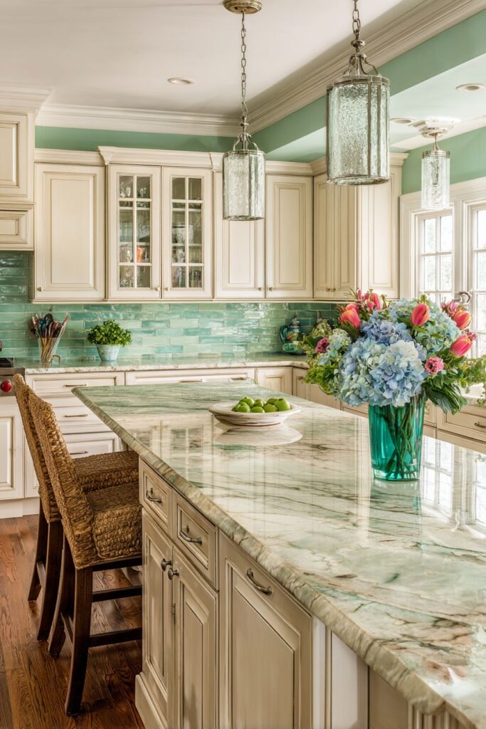 Mint Walls with Antique Brass Warmth