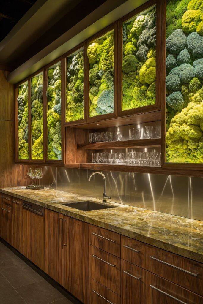 Living Moss Wall with Integrated Lighting