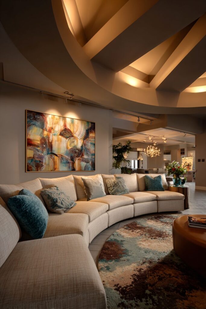 Curved Sectional Luxury with Architectural Drama