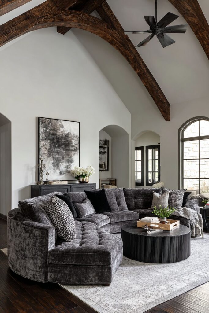 Curved Sectional Luxury with Architectural Drama