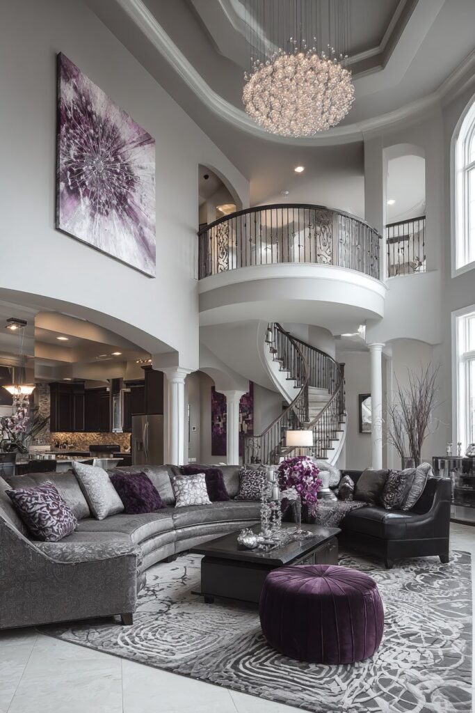 Curved Sectional Luxury with Architectural Drama