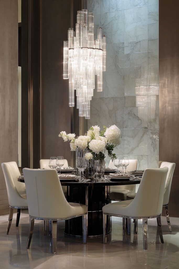 Monochromatic Granite Drama with Italian Leather