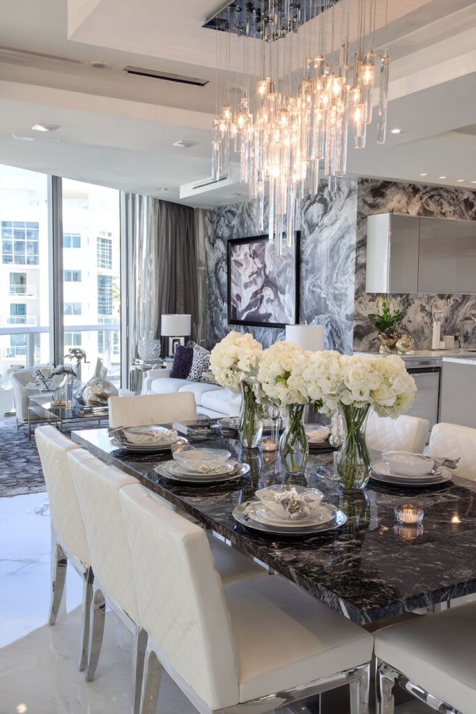 Monochromatic Granite Drama with Italian Leather