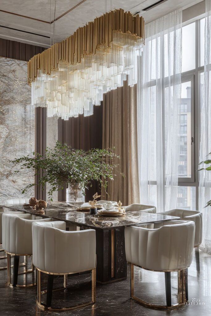 Monochromatic Granite Drama with Italian Leather