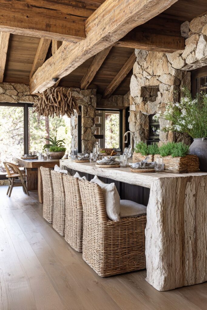 Open Concept Flow with Live-Edge Black Walnut Island Counter