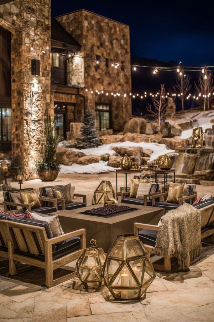 Cozy Outdoor Winter Patio Setup