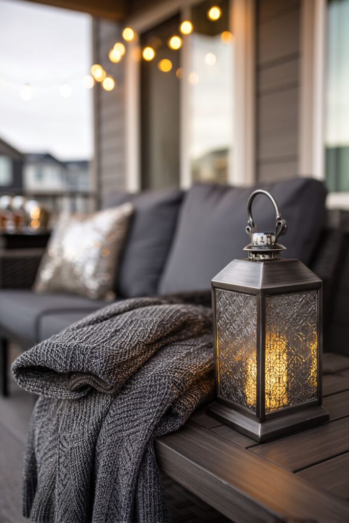 Cozy Outdoor Winter Patio Setup