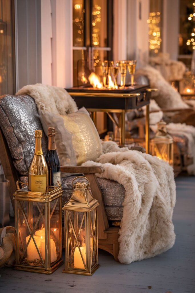 Cozy Outdoor Winter Patio Setup