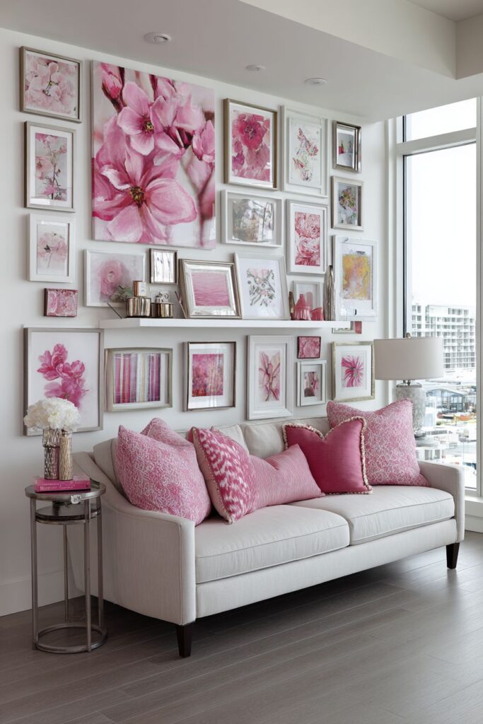 Pink Gallery Wall Sophistication