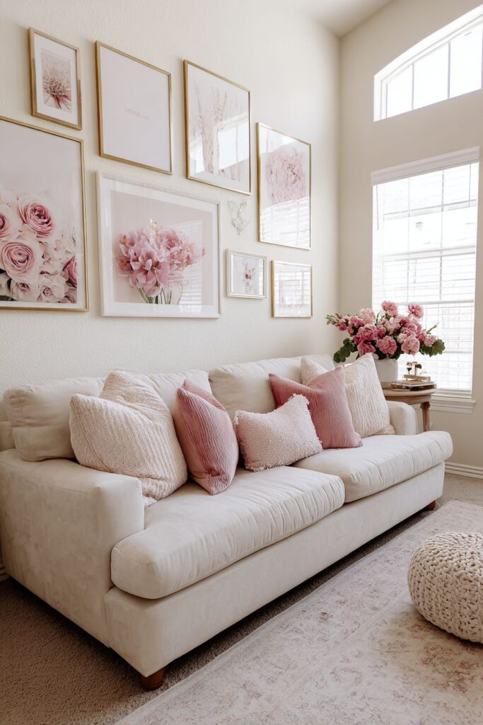 Pink Gallery Wall Sophistication