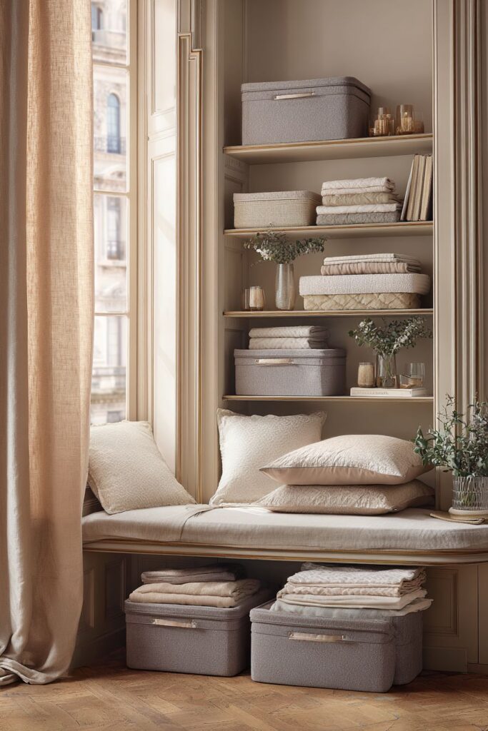 Organized Living with Taupe Storage Solutions