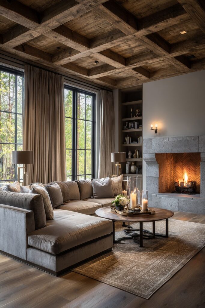 Corner Stone Fireplace Luxury
