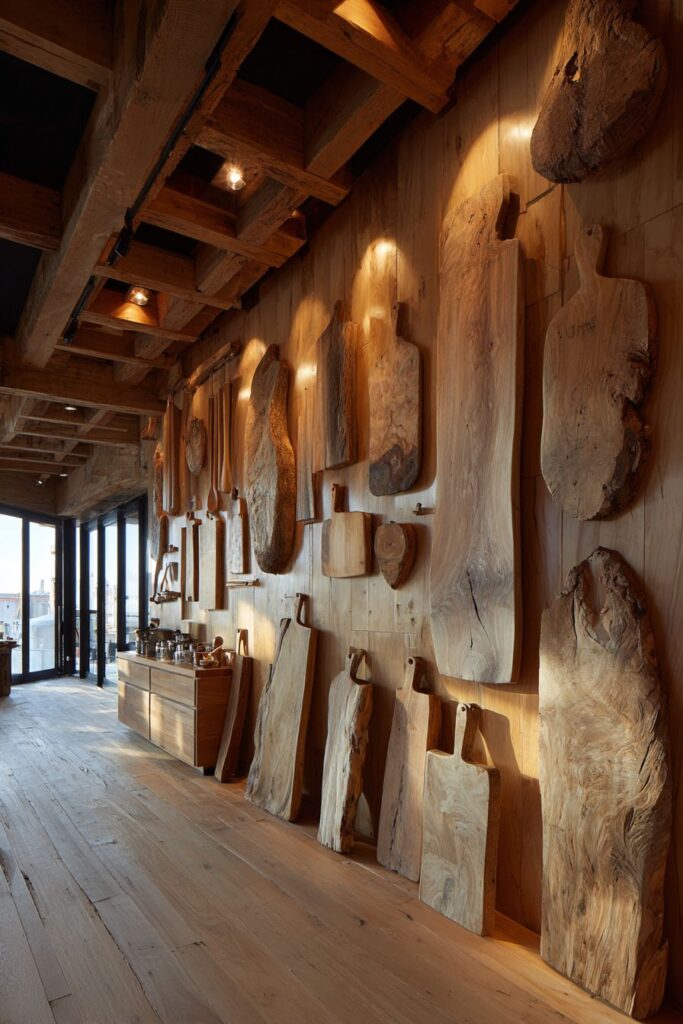 Wooden Kitchen Accessories Display Art