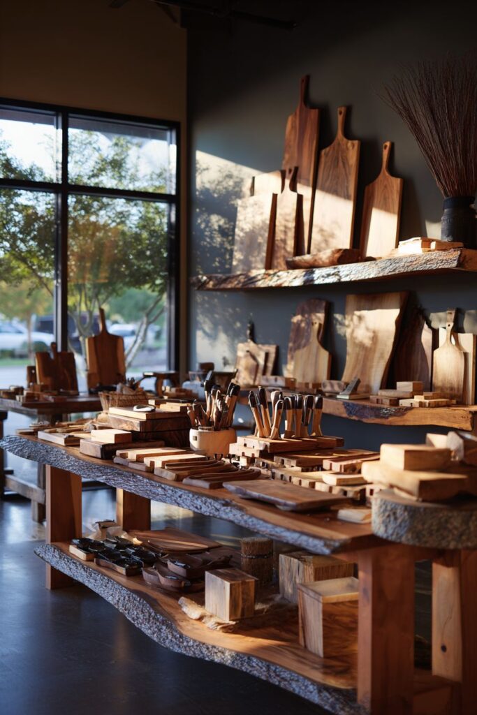 Wooden Kitchen Accessories Display Art