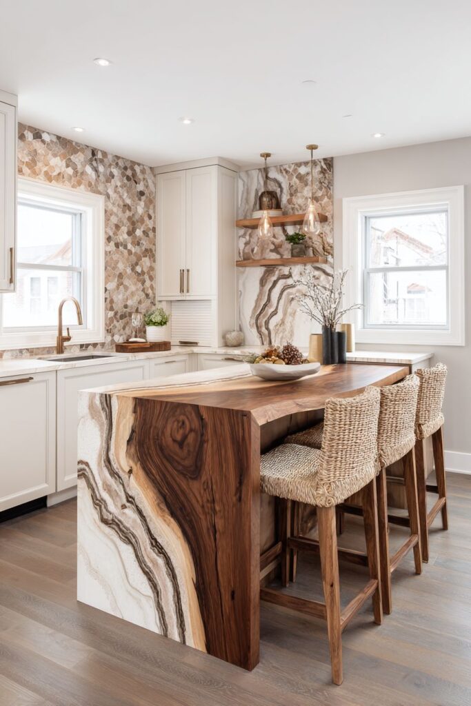 Book-Matched Walnut Waterfall Luxury