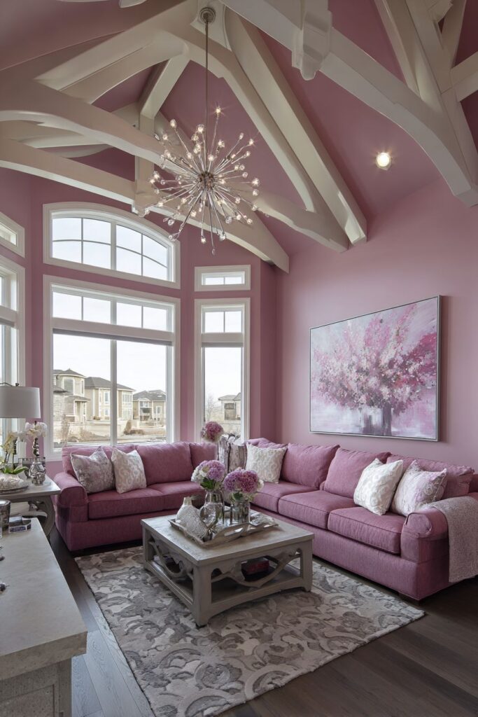 Vaulted Ceiling Pink Grandeur
