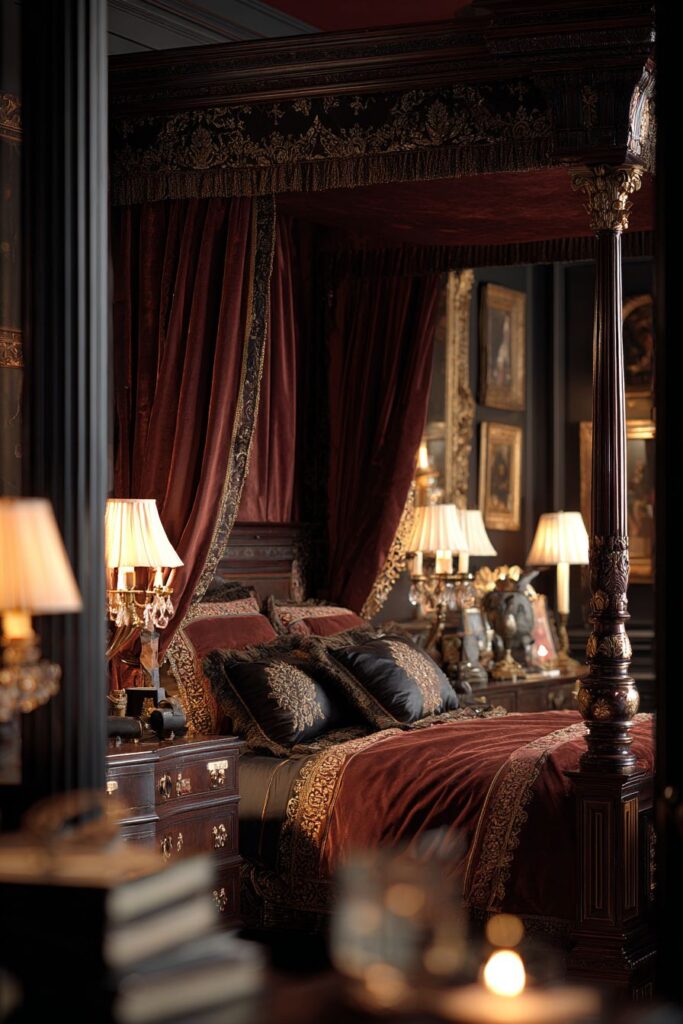 Carved Sleigh Bed Vintage Romance