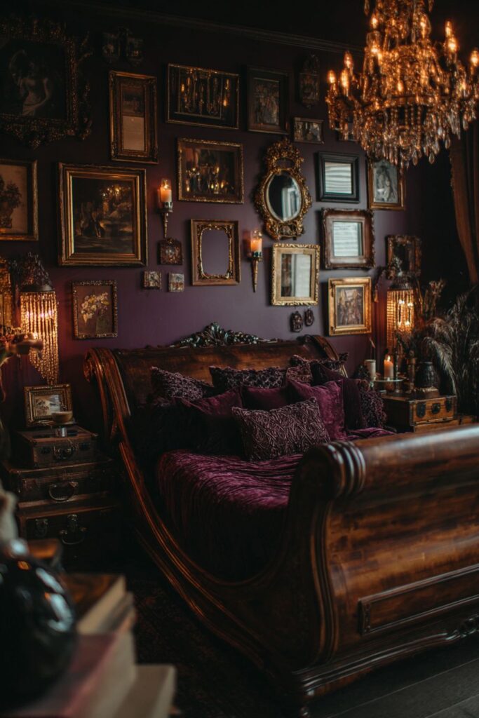 Carved Sleigh Bed Vintage Romance