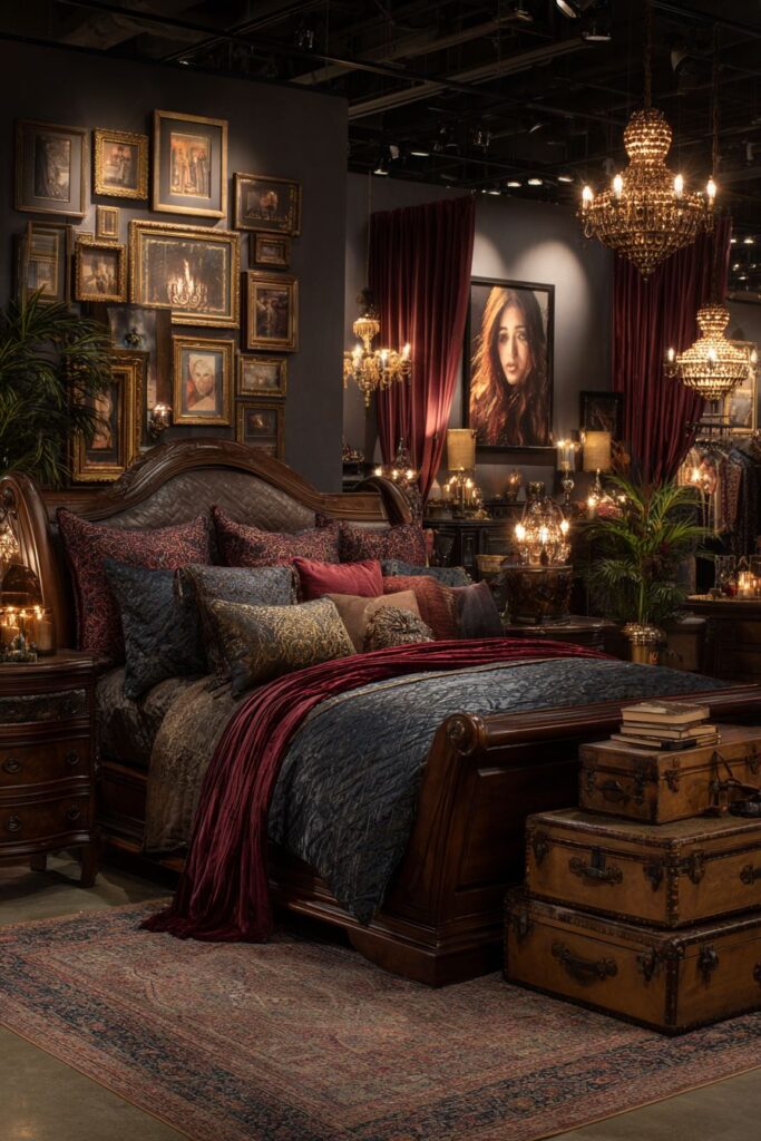 Carved Sleigh Bed Vintage Romance