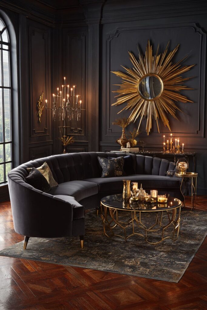 Art Deco Graphite Velvet Glamour