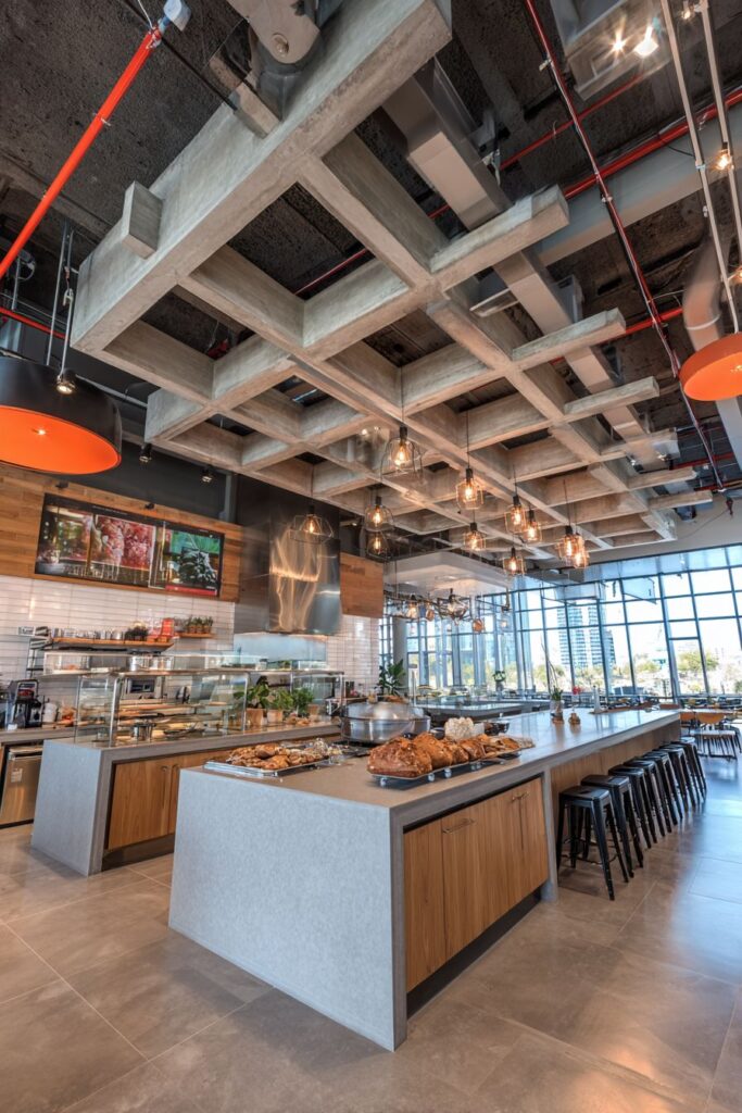 Exposed Concrete Waffle Grid