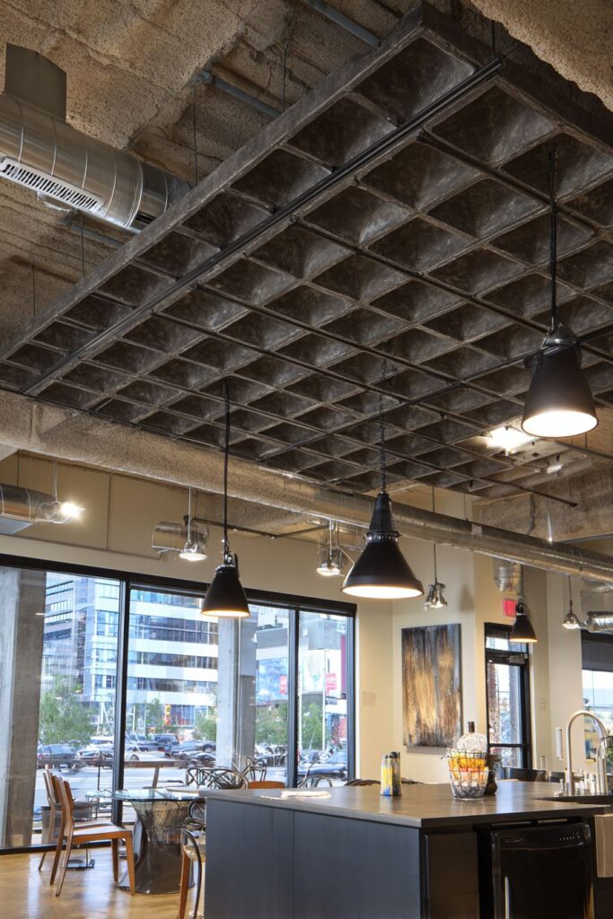 Exposed Concrete Waffle Grid