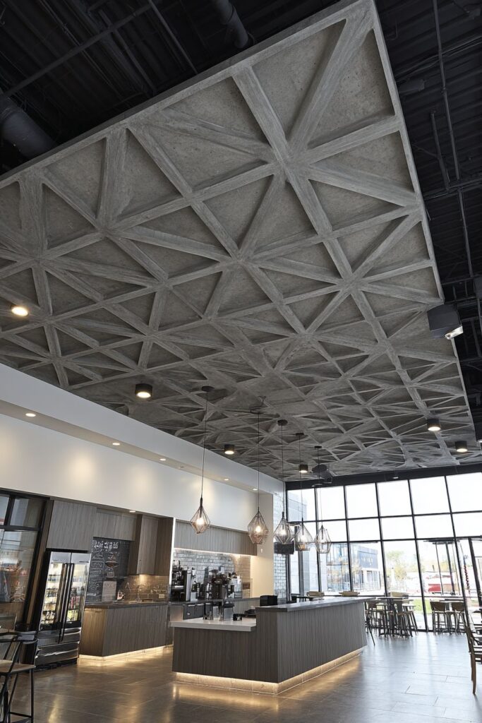 Exposed Concrete Waffle Grid