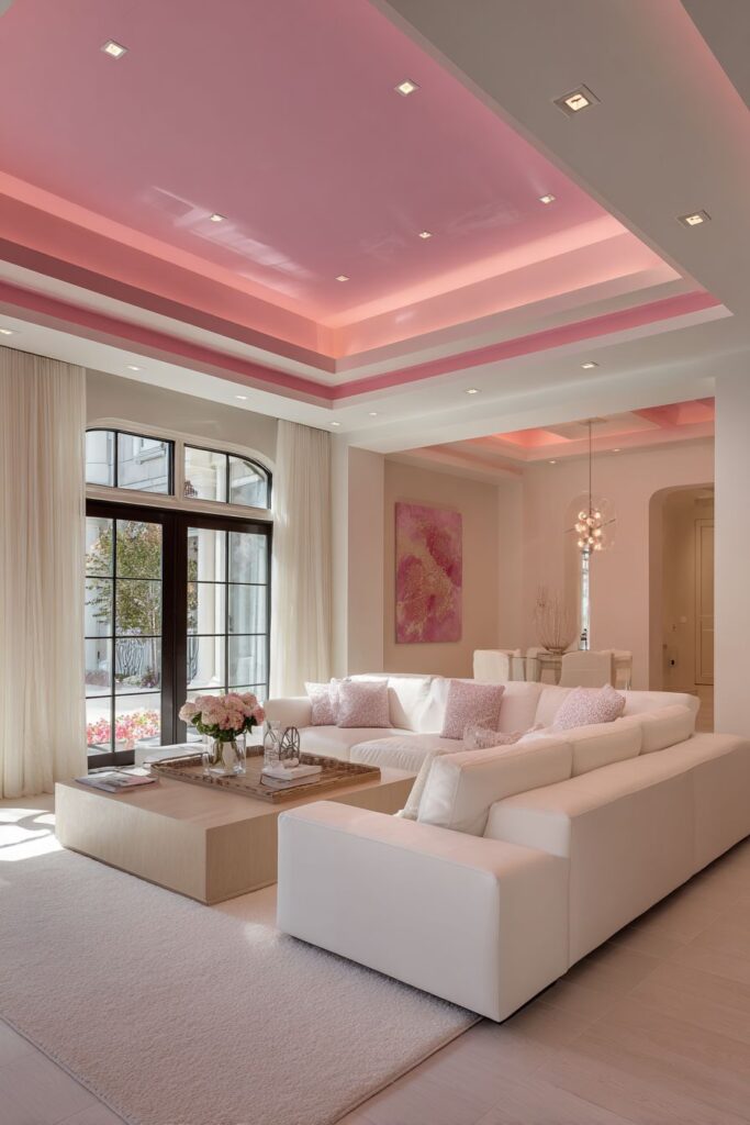 Pink Ceiling Statement Design