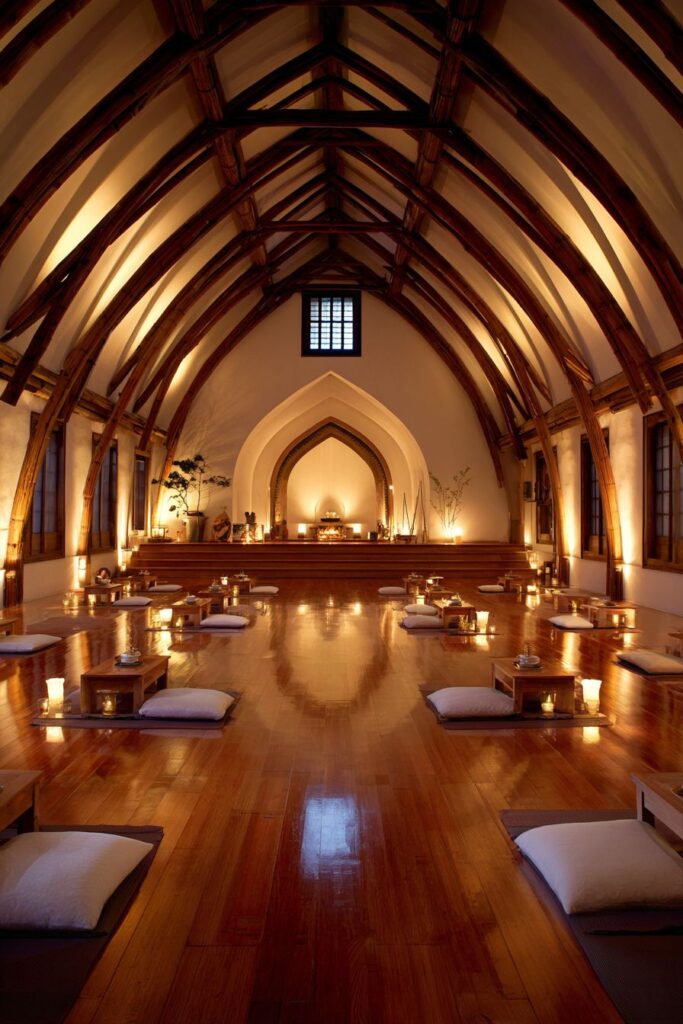 Zen-Inspired with Natural Bamboo and Floor Cushionsv