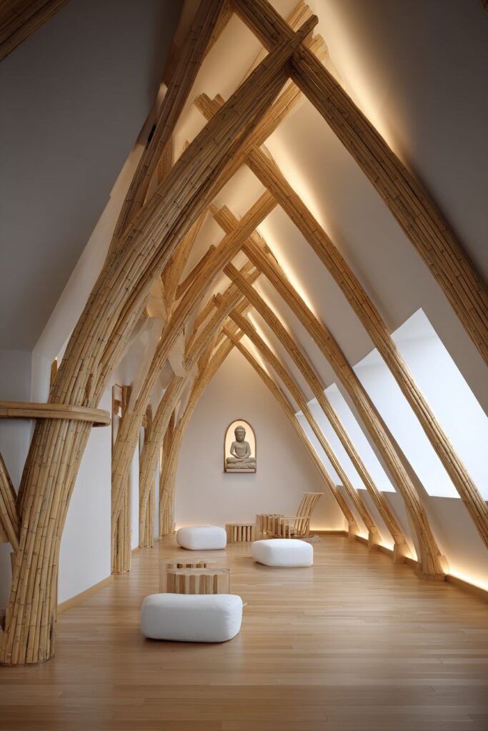 Zen-Inspired with Natural Bamboo and Floor Cushions
