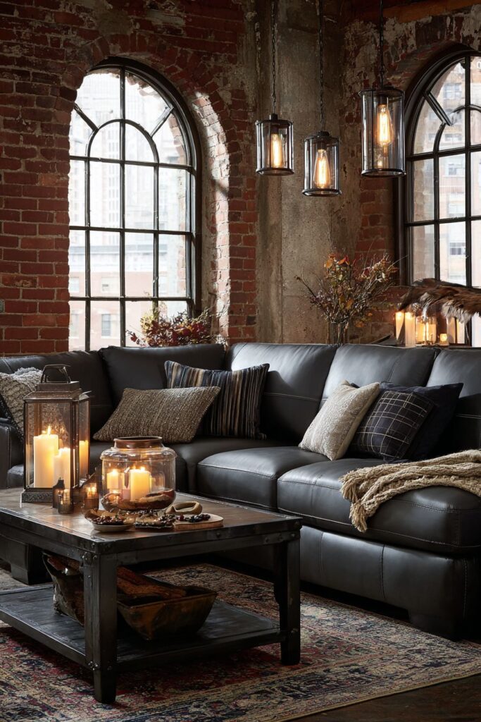 Urban Loft Slate Leather Industrial Authenticity