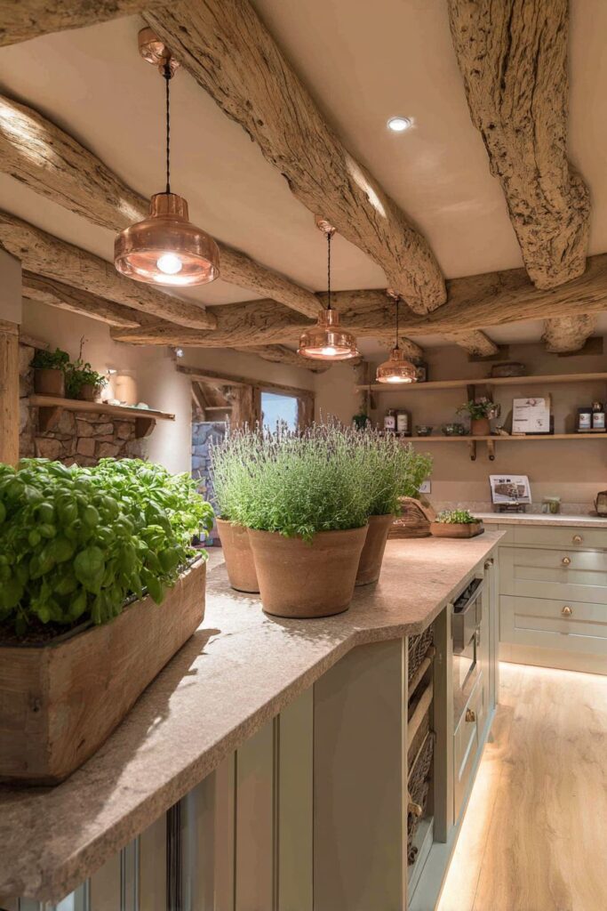 Natural Wood Beam Ceiling Drama