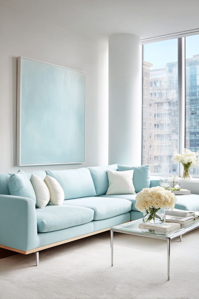 Modern Minimalist Powder Blue Sophistication