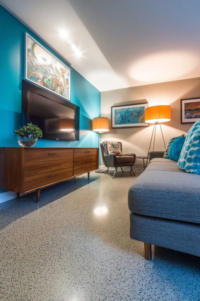 Modern Sophistication: Teal Accent Wall Impact