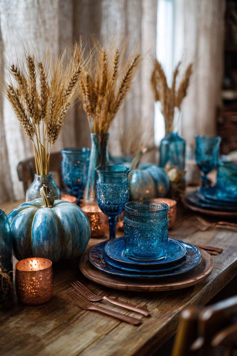 Blue Thanksgiving Table Ideas