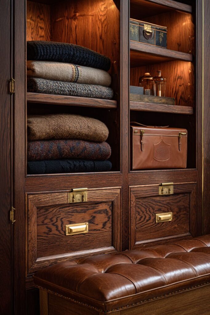Custom Mahogany Storage Solutions