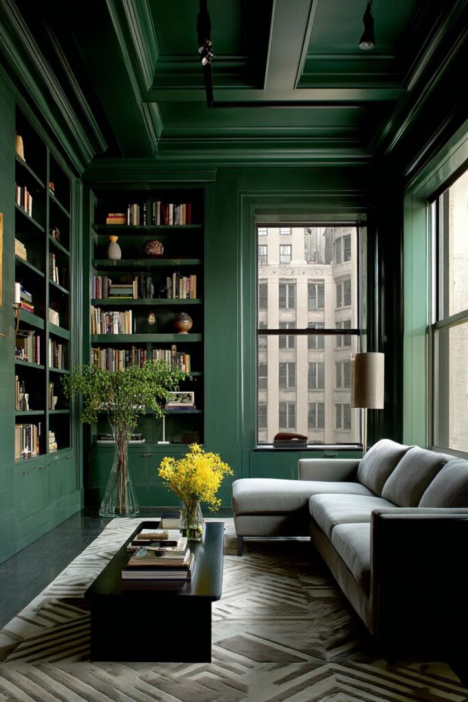 Modern Green Library Sophistication