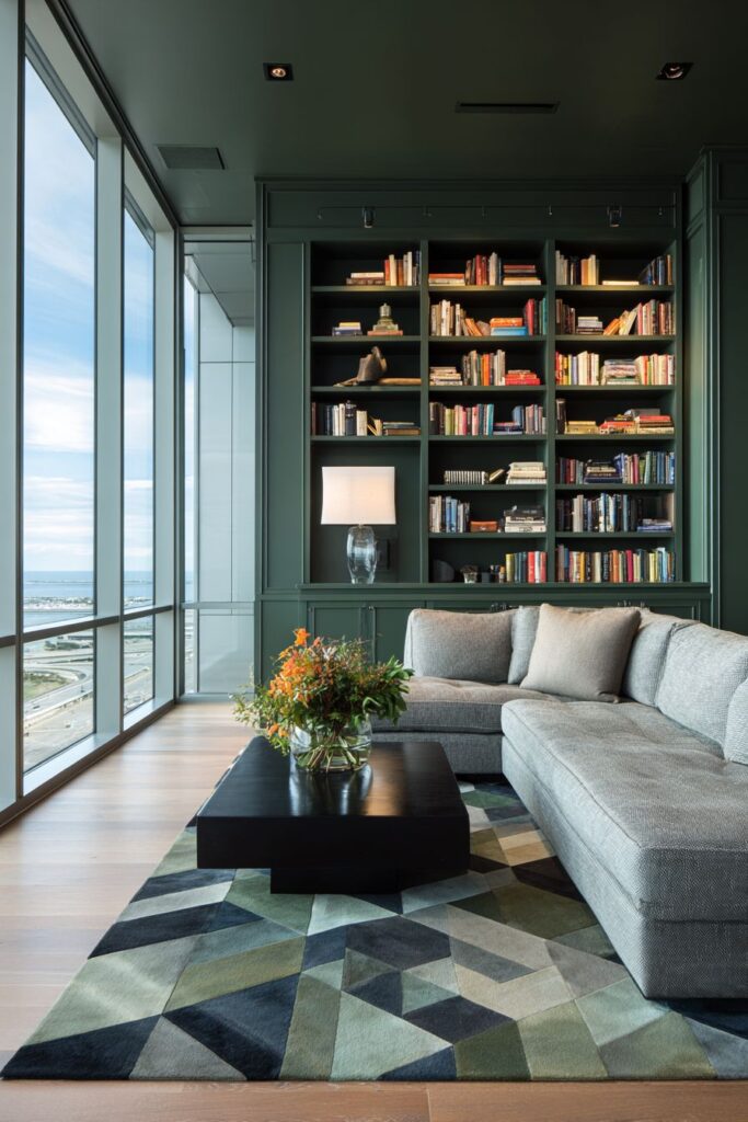 Modern Green Library Sophistication