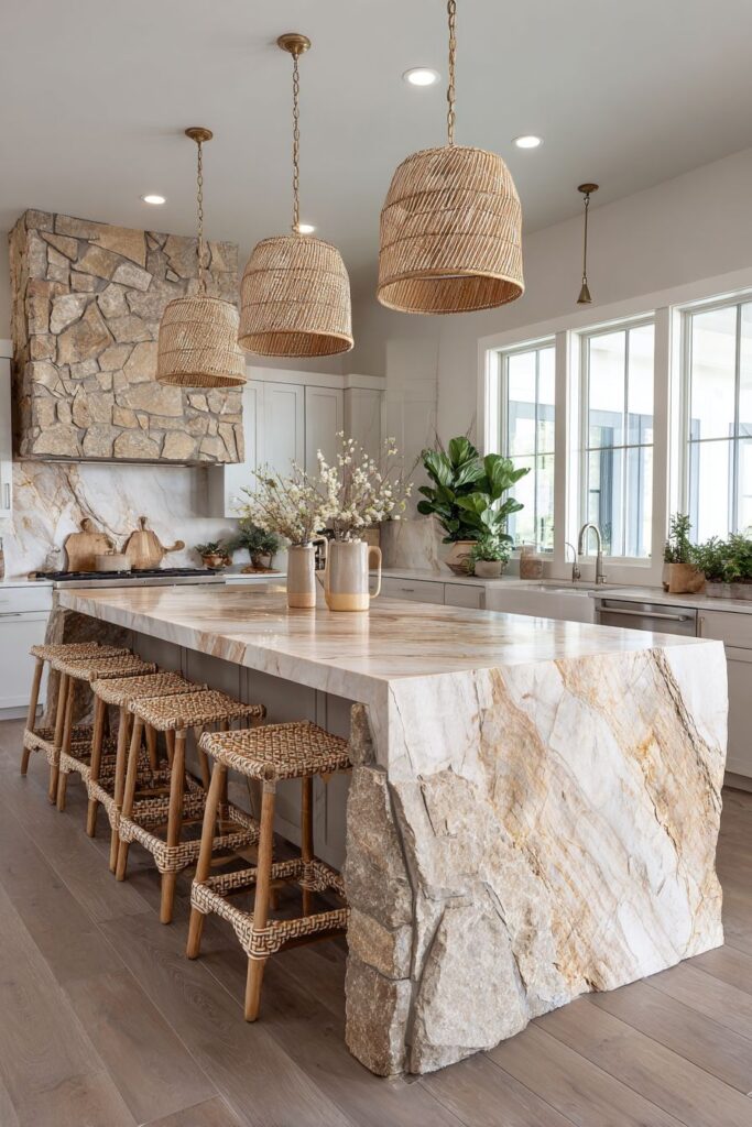 Waterfall Edge Stone Island Centerpiece