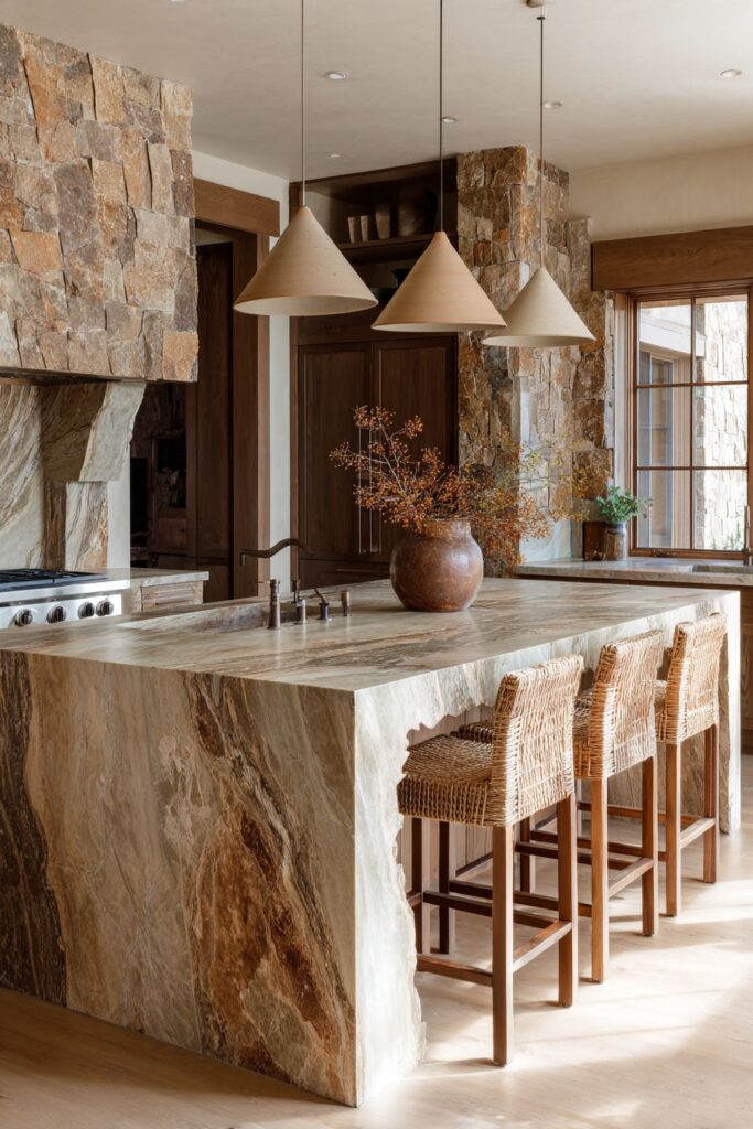 Waterfall Edge Stone Island Centerpiece