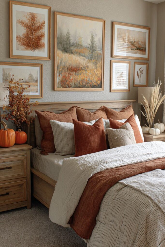 Gallery Wall with Autumn Landscape Artistry