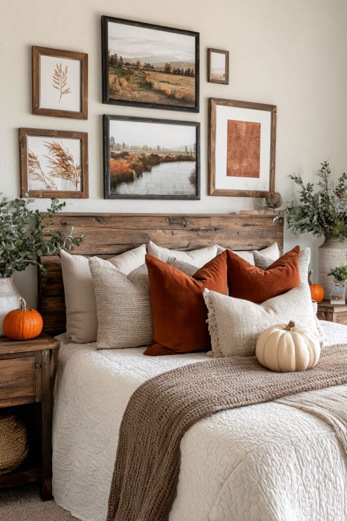 Gallery Wall with Autumn Landscape Artistry