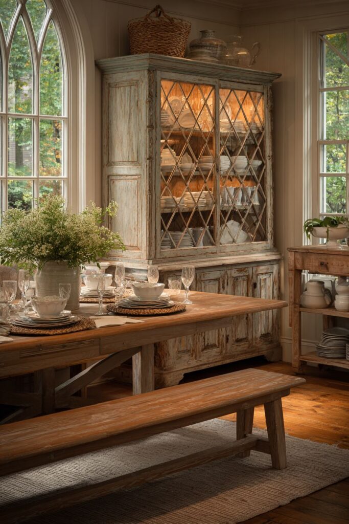 Antique Hutch Storage Showcase