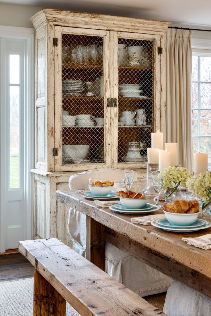 Antique Hutch Storage Showcase