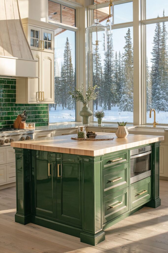 Forest Green Island Statement Design