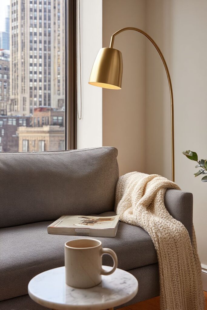 Cozy Urban Retreat in Medium Grey Velvet