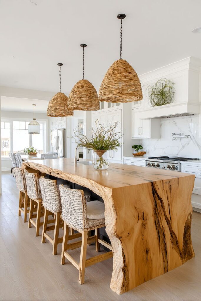 Live-Edge Island Celebrating Natural Imperfections