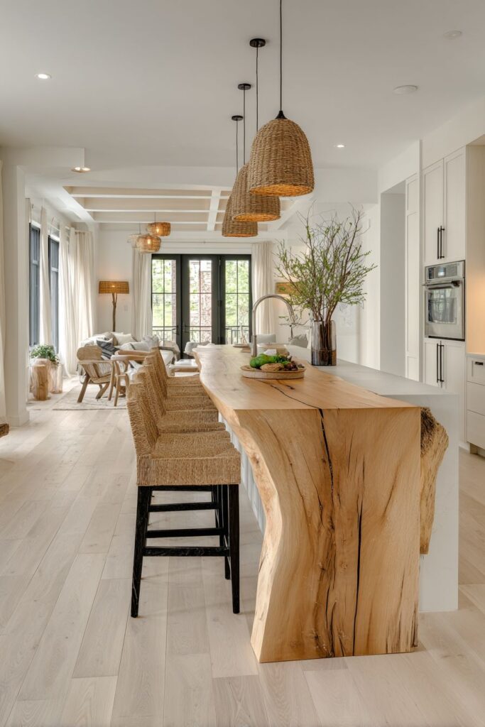 Live-Edge Island Celebrating Natural Imperfections