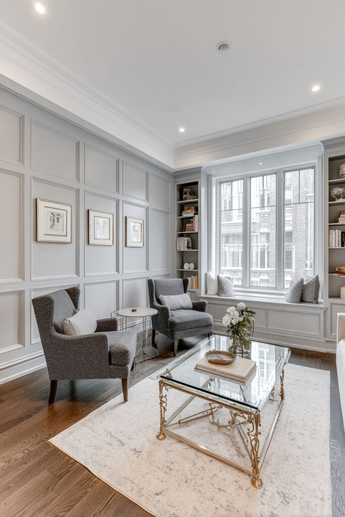 Glass and Gold Glamour with Wingback Charm